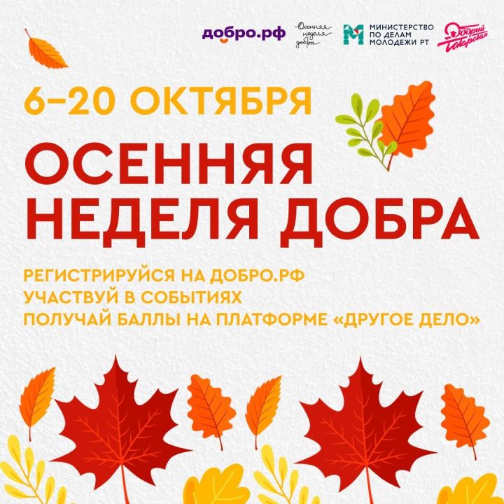 В Татарстане проходит «Осенняя неделя добра»